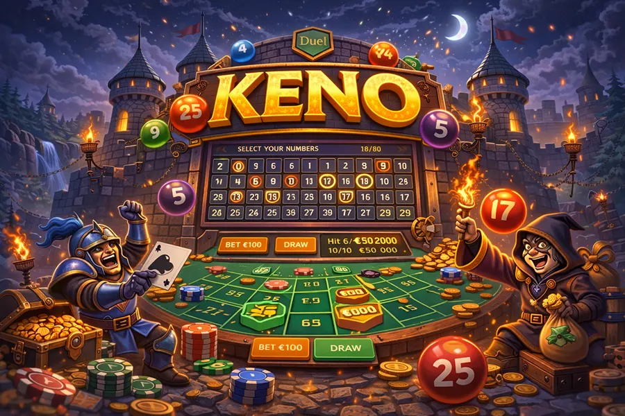 Keno: biļete, ritms un gaidu kontrole duel.lv